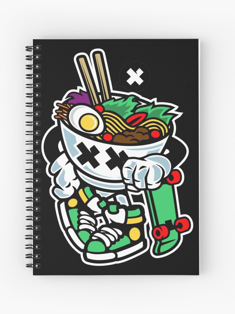 Cuaderno de espiral «Dibujo de dibujos animados de estilos de ramen» de  masum8282 | Redbubble