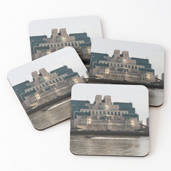 Item preview, SIS Secret Service Building London And Rib Boat designed and sold by Londonimages.