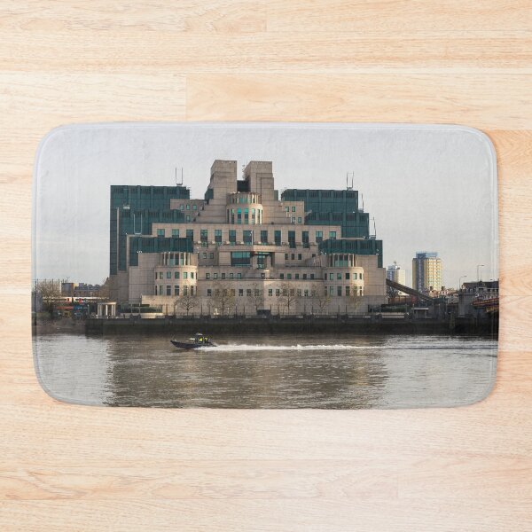 Item preview, SIS Secret Service Building London And Rib Boat designed and sold by Londonimages.