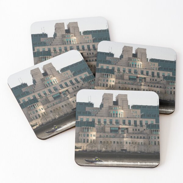 Item preview, SIS Secret Service Building London And Rib Boat designed and sold by Londonimages.
