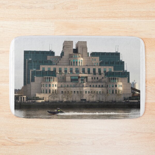 Item preview, SIS Secret Service Building London And Rib Boat designed and sold by Londonimages.