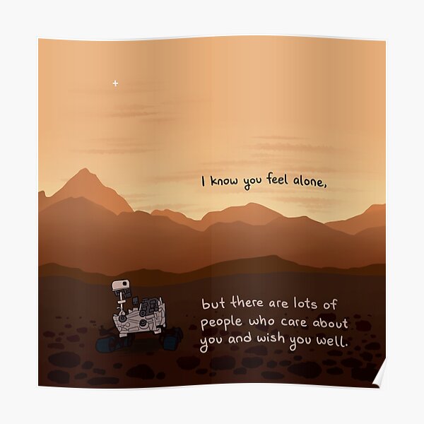 Lonely Mars Curiosity Rover Poster