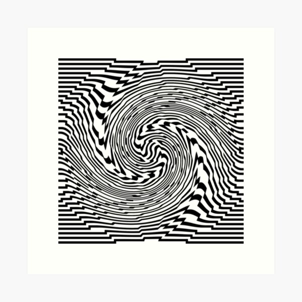#Psychedelic #Hypnotic #Pattern, Visual #Illusion, Optical Art  Art Print