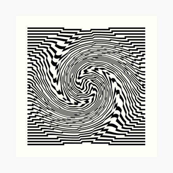 #Psychedelic #Hypnotic #Pattern, Visual #Illusion, Optical Art  Art Print