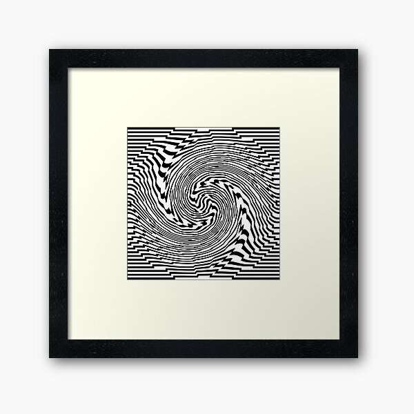 #Psychedelic #Hypnotic #Pattern, Visual #Illusion, Optical Art  Framed Art Print