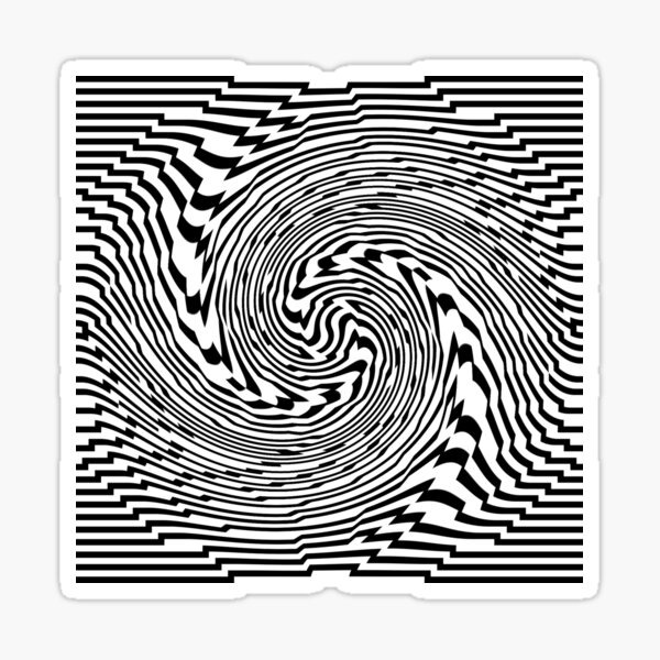 #Psychedelic #Hypnotic #Pattern, Visual #Illusion, Optical Art  Sticker