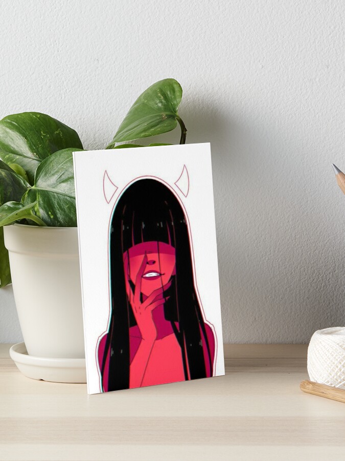 Devil Diavolo Red Demon Girl With Horns Art Board Print By Profmeru Redbubble