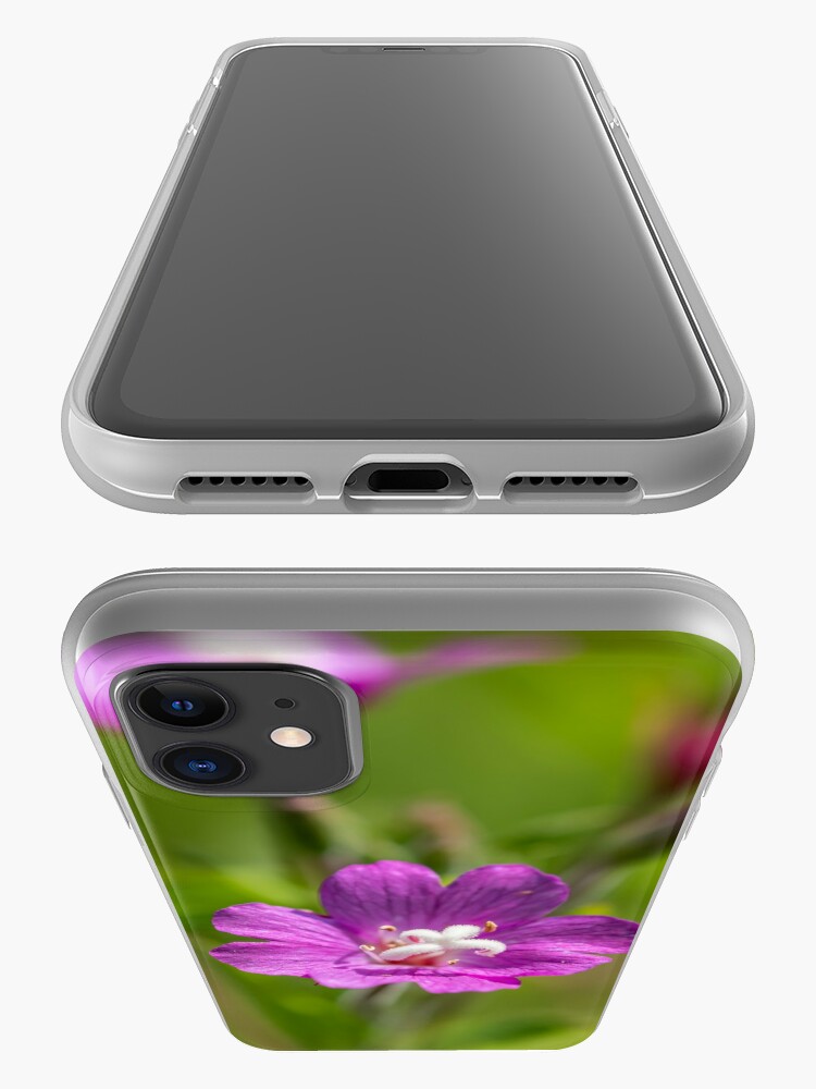 "Tiny Purple Pink Macro of a Wildflower on a Summer Day" iPhone Case