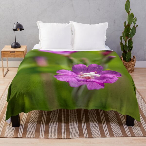 Item preview, Tiny Purple Pink Macro of a Wildflower on a Summer Day designed and sold by Jon Shore.
