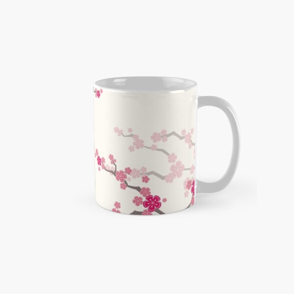 Item preview, Fuchsia Pink Oriental Cherry Blossoms on Cream and Chinese Wedding Double Happiness | Japanese Sakura © fatfatin  designed and sold by fatfatin.