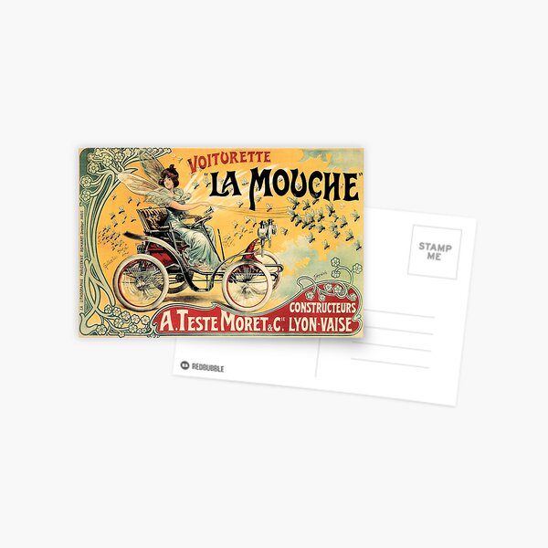 Item preview, Voiturette La Mouche Fairy Flying Car Vintage French Advertisement designed and sold by retroposters.