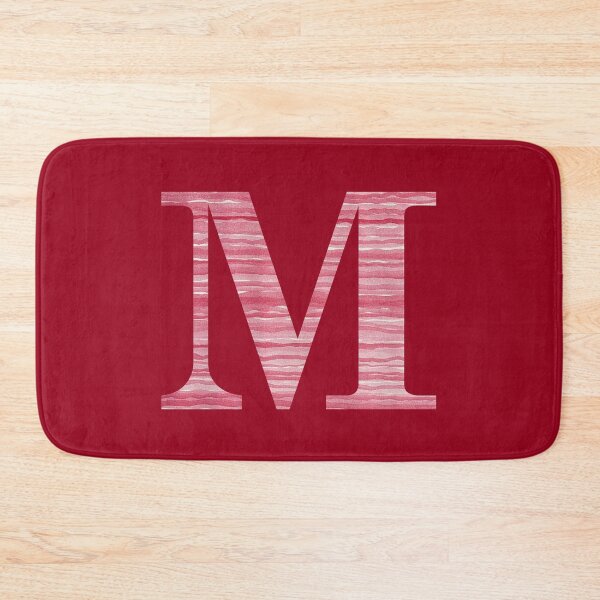 Item preview, Letter M Red Watercolor Stripes Initial Monogram designed and sold by theartofvikki.