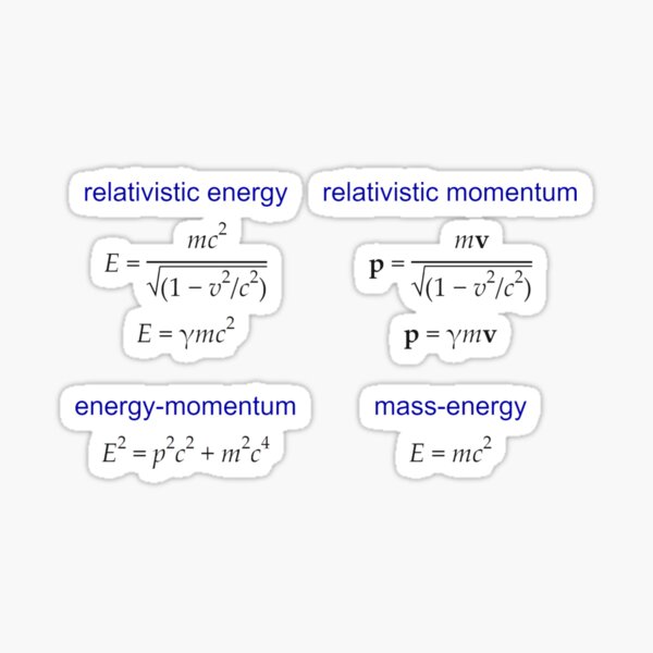#Relativistic #Energy, #Momentum, #Mass, Physics Sticker