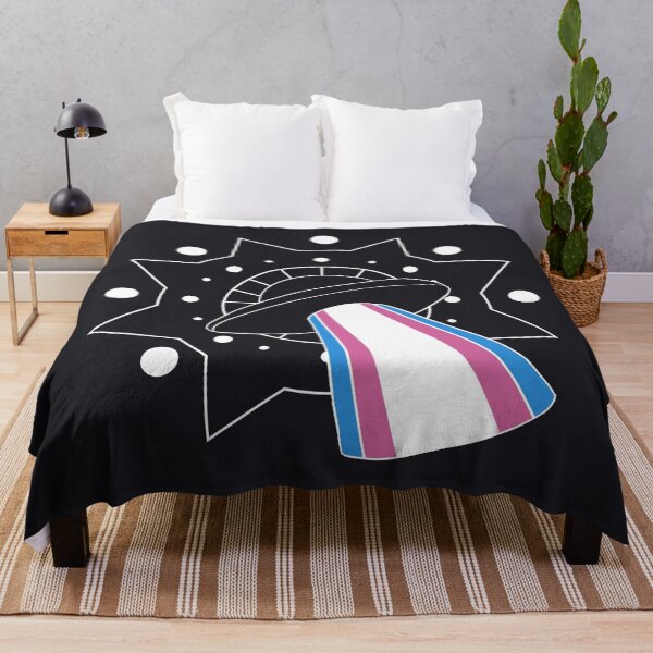 Item preview, [ TRANS PRIDE ] Beaming UFO designed and sold by trashyvoid-art.
