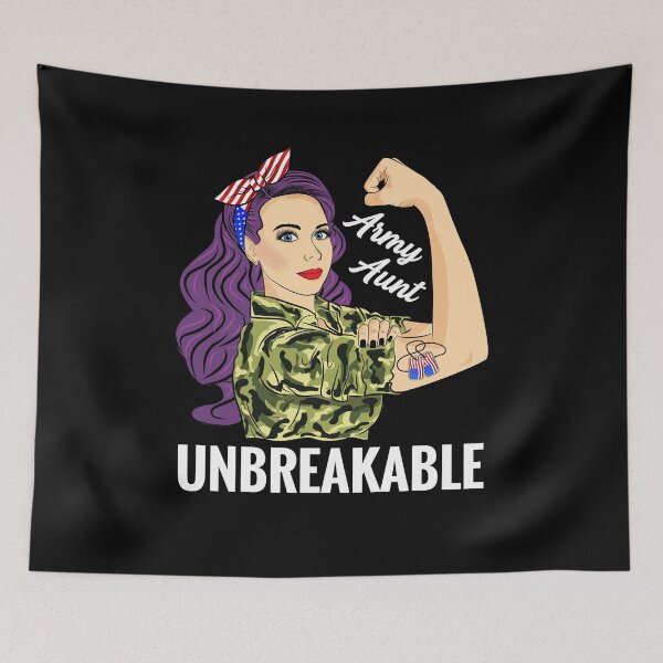 Item preview, Army Aunt Unbreakable Strong Woman Military  designed and sold by ZNOVANNA.