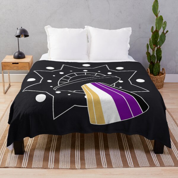 Item preview, [ NONBINARY PRIDE ] Beaming UFO designed and sold by trashyvoid-art.