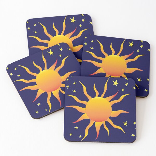 Item preview, Orange Sun with Yellow Stars designed and sold by roseglasses.