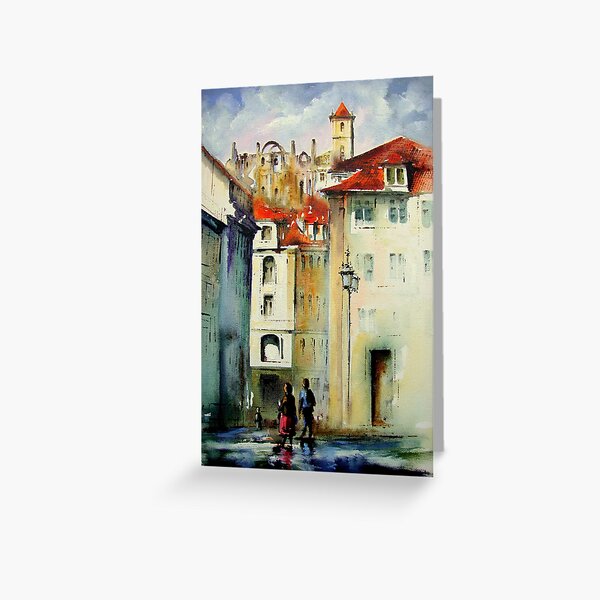 lisbon old city.. Greeting Card