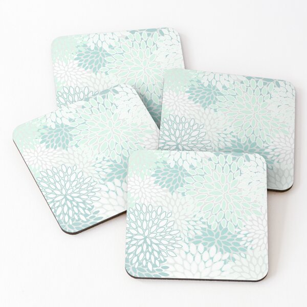 Item preview, Teal, Mint Green and White Floral Pattern designed and sold by meggydesigns.