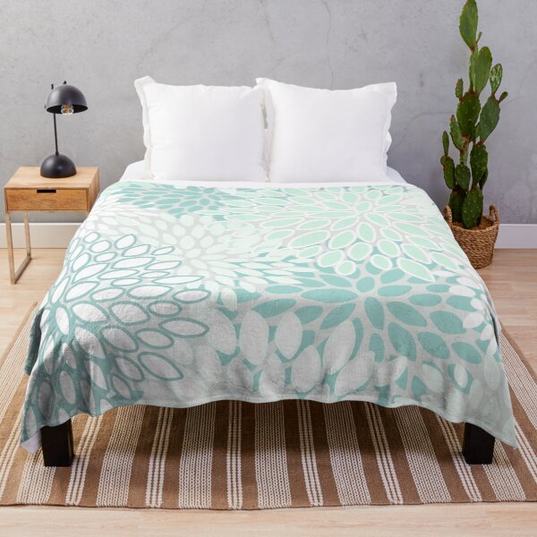 Item preview, Teal, Mint Green and White Floral Pattern designed and sold by meggydesigns.