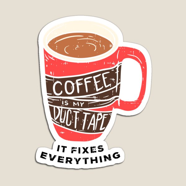 Aperçu de l'œuvre Le café est mon idée cadeau de ruban adhésif créée et vendue par SimonGs.