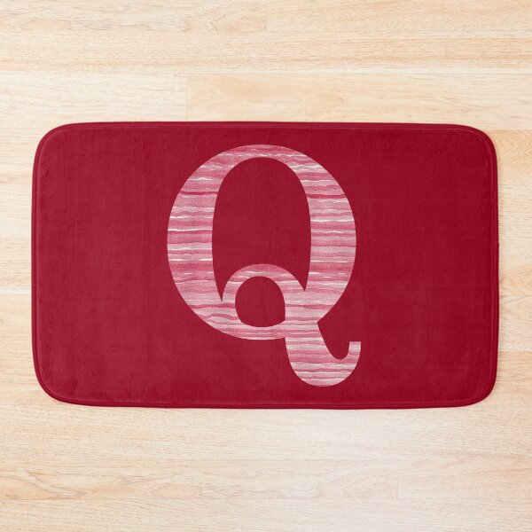 Item preview, Letter Q Red Watercolor Stripes Initial Monogram designed and sold by theartofvikki.