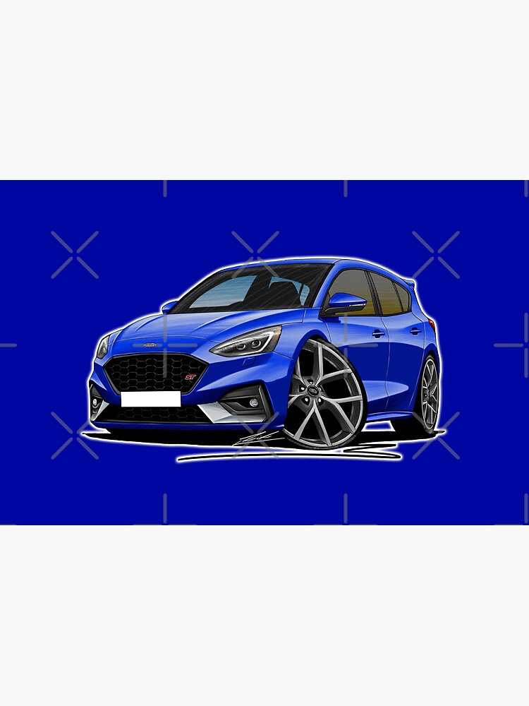 Pegatina for Sale con la obra «Ford Focus (Mk4) ST Blue - Caricatura Car  Art» de yeomanscarart