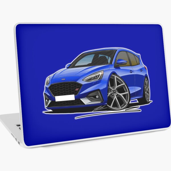 Laptop Folie for Sale mit Ford Focus (Mk4) ST Blau - Karikaturauto  Art.-Nr von yeomanscarart