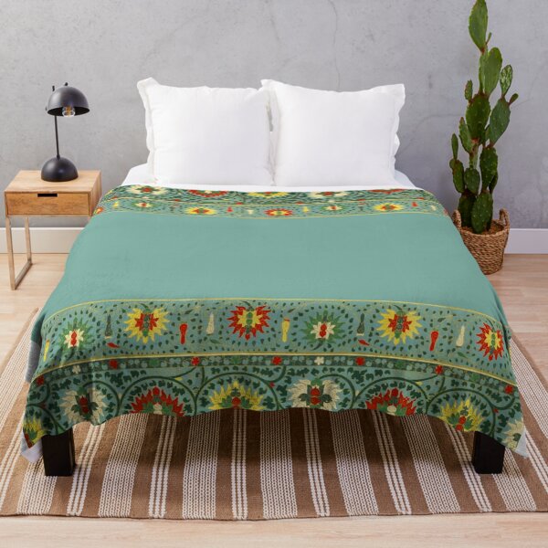 Item preview, Cyan and Flower Border Print designed and sold by roseglasses.