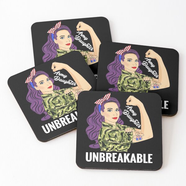 Item preview, Army Daughter Unbreakable Strong Woman Military designed and sold by ZNOVANNA.