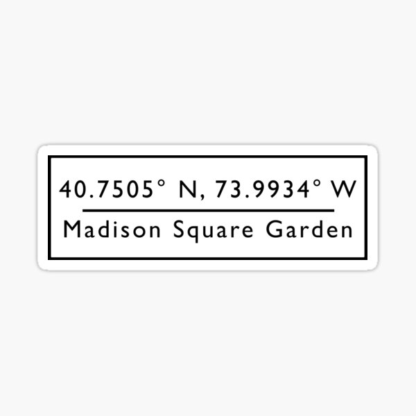 Vista previa del artículo con la obra «Coordenadas del Madison Square Garden», diseñado y vendido por cocreations.