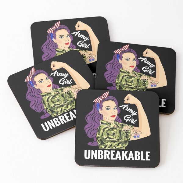 Item preview, Army Girl Unbreakable Strong Woman Military designed and sold by ZNOVANNA.