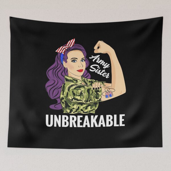 Item preview, Army Sister Unbreakable Strong Woman Gift Military designed and sold by ZNOVANNA.