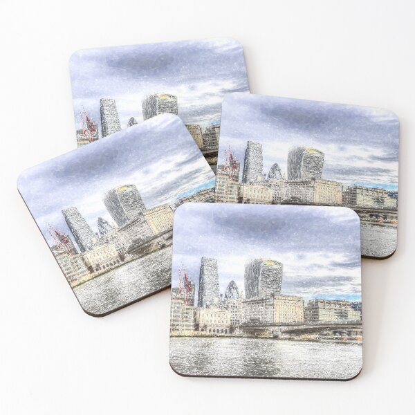 Item preview, City of London and River Thames Snow Art designed and sold by Londonimages.