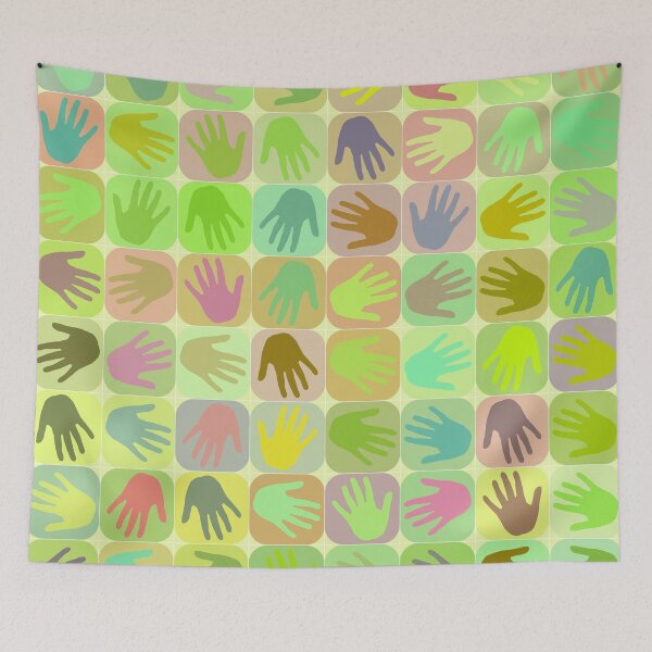 Item preview, Multicolored hands pattern designed and sold by Gaspar Avila.