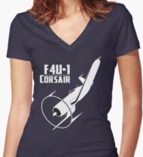 F4U-1 Corsair Women's Fitted V-Neck T-Shirt