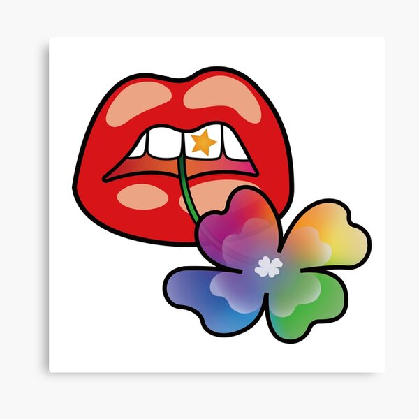 Item preview, RUNAWAY STEPH Design Red Rainbow Clover Mouth Classic T-shirt designed and sold by RunawaySteph.