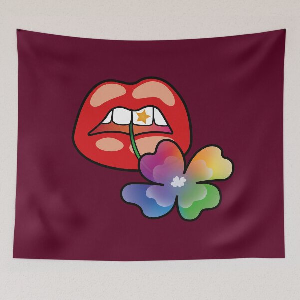Item preview, RUNAWAY STEPH Design Red Rainbow Clover Mouth Classic T-shirt designed and sold by RunawaySteph.