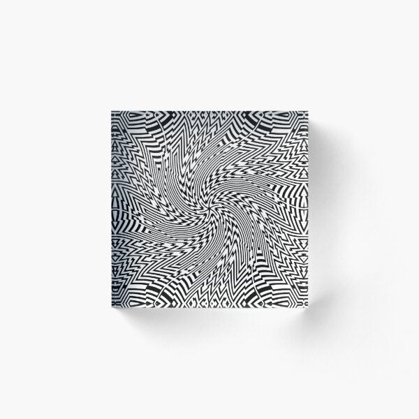 #Psychedelic #Hypnotic #Pattern, Visual #Illusion, Optical Art  Acrylic Block