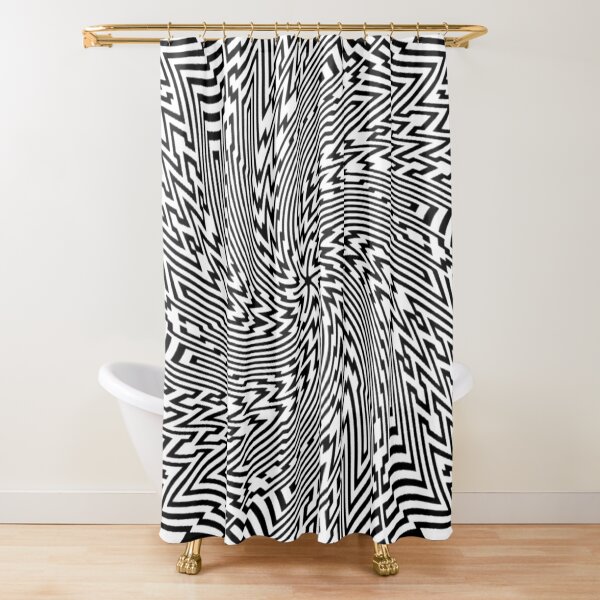 #Psychedelic #Hypnotic #Pattern, Visual #Illusion, Optical Art  Shower Curtain