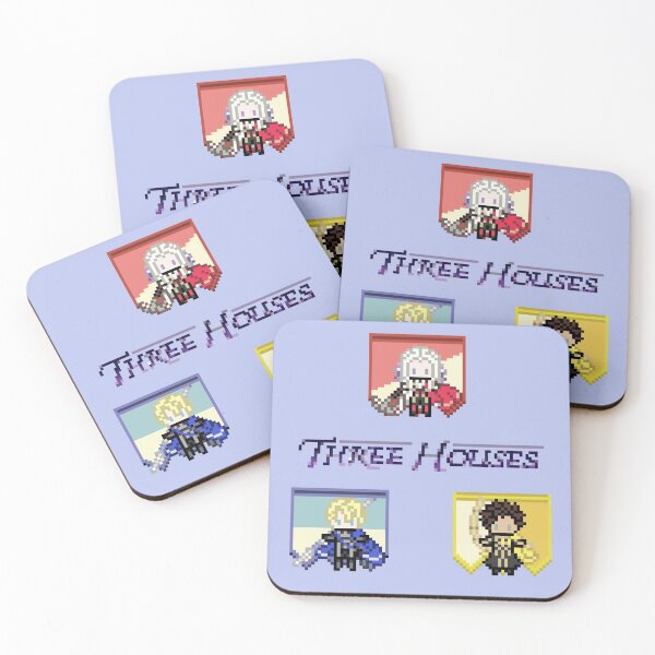 Item preview, Pixel Parody Fire Emblem Three Houses Lords (Edelgard, Dimitri, Claude) designed and sold by MissJunePixels.