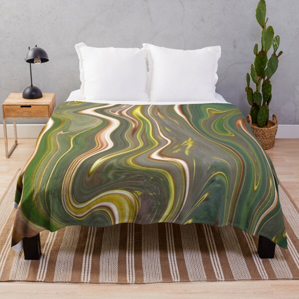 Item preview, Abstract Fluid Painting Wave Pattern Gold and Green designed and sold by Patricia Piotrak.