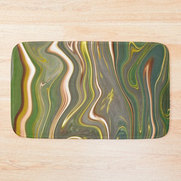 Item preview, Abstract Fluid Painting Wave Pattern Gold and Green designed and sold by Patricia Piotrak.