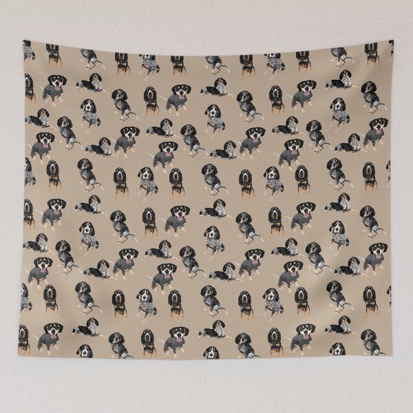 Item preview, Bluetick Coonhounds on Tan designed and sold by ArtofACoonhound.