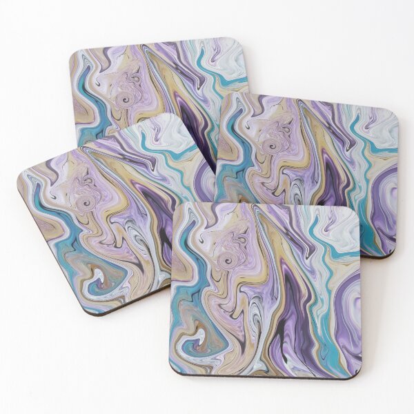 Item preview, Abstract Fluid Painting Wave Pattern Turquoise and Beige designed and sold by Patricia Piotrak.