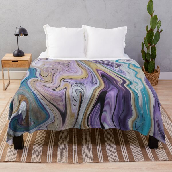 Item preview, Abstract Fluid Painting Wave Pattern Turquoise and Beige designed and sold by Patricia Piotrak.