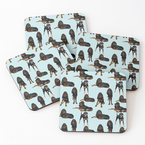 Item preview, Black and Tan Coonhound on Blue designed and sold by ArtofACoonhound.