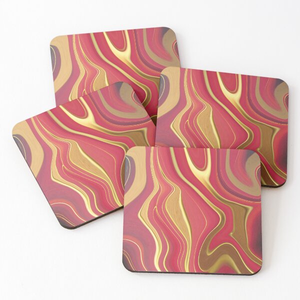 Item preview, Abstract Fluid Painting Wave Pattern Red and Gold designed and sold by Patricia Piotrak.