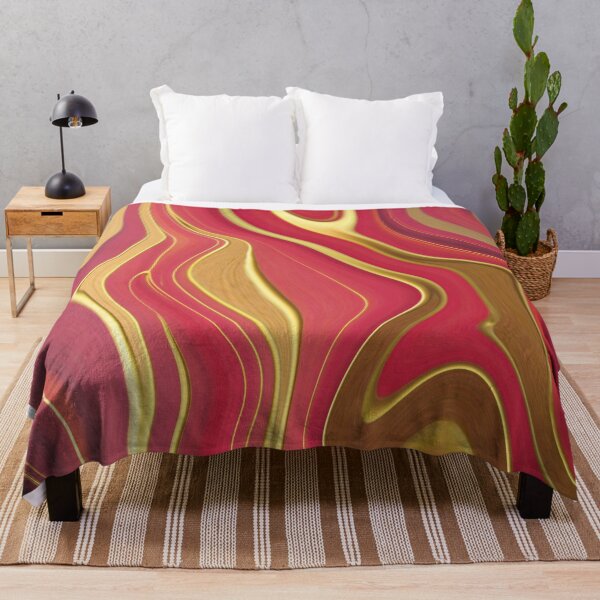 Item preview, Abstract Fluid Painting Wave Pattern Red and Gold designed and sold by Patricia Piotrak.