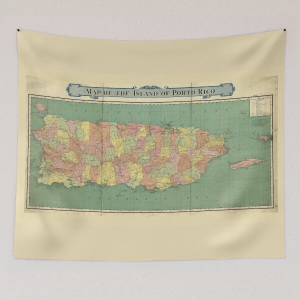 Item preview, Map of Puerto Rico (Porto Rico) circa 1915 designed and sold by allhistory.